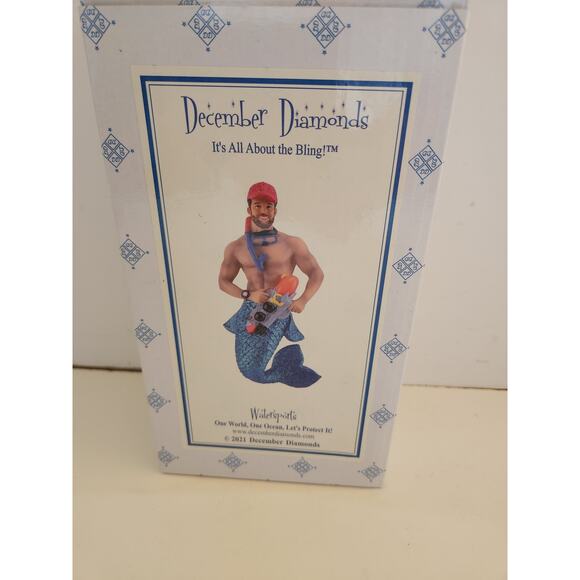 DECEMBER DIAMONDS - IT'S ALL ABOUT THE BLING "WATERSPORTS" MERMAN ornament NIB - Picture 1 of 3